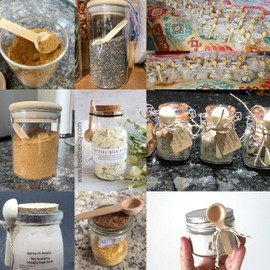 CZNBZIU Mini Wooden Spoon, Small Round Wooden Spoon, Small Spoon, Wood, All Types of Spoons Used in Life, Ice Cream Scoop, Spice Spoon, Coffee Spoon, Jam Spoon