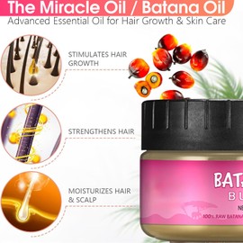 FunnAura Natural Batana Oil, 100% Raw Batana Oil for Hair Growth, Repair Damaged Hair with Complimentary 1 Massage Comb
