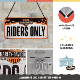 Nostalgic-Art Harley Davidson-Riders-Gift Idea for Motorcyclists, Metal, Decorative Vintage Design, 10 x 20 cm