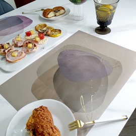 Ella Dining disposable paper place mat 10P collection, abstract purple / 엘라다이닝 일회용 종이 식탁매트 10P 모음,  추상화퍼플