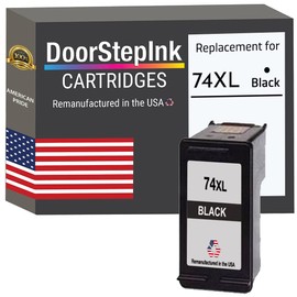 DoorStepInk Remanufactured in The USA Ink Cartridge Replacements for HP 74XL 74 XL 1 Black CB336 for HP Deskjet D4260 D4263 D4268 OfficeJet J5725 J5730 J5735 PhotoSmart C4200 C4205 C4210