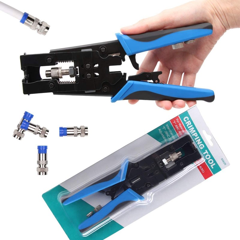 Delgada Coax Cable Crimper, 3 in 1 Multifunctional Compression Adjustable