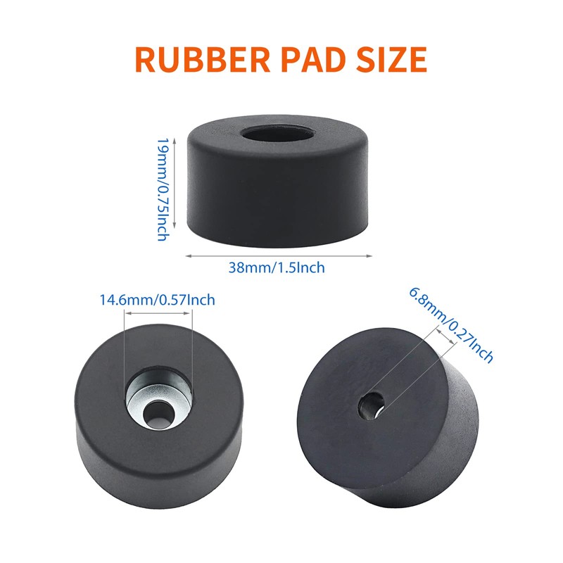 Air Compressor Isolator Pads - 4 Pack Replacement Rubber Feet