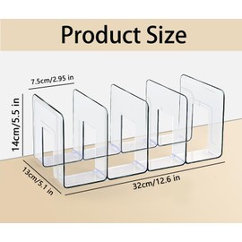 Funklu Transparent Acrylic Shelf Divider, Multifunctional Shelf Divider, 32 x 15 x 13 cm Shelf Divider, Wardrobe Divider for Bedroom, Kitchen, Cabinets and Organisation (4 Pieces