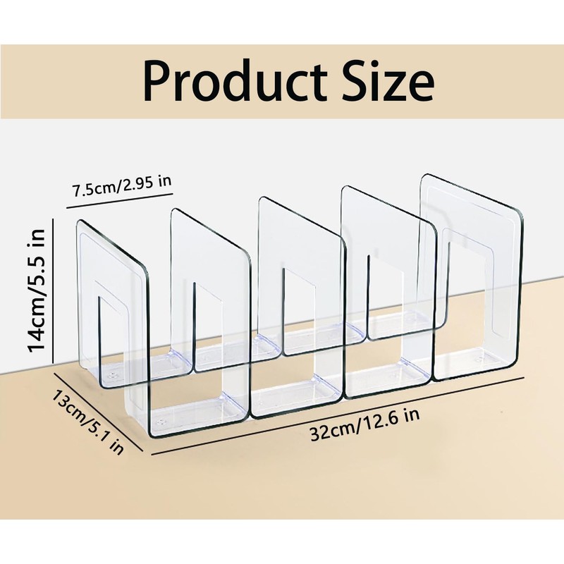 Funklu Transparent Acrylic Shelf Divider, Multifunctional Shelf Divider, 32 x