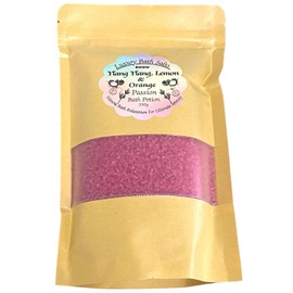 Bath Sea Salts - Natural Luxury Aromatherapy Infused with Ylang Ylang, Lemon, Orange, Rich Essential Oils - Soothe Muscles & Deep Body Relaxation - Spa Experience for Bath & Body - Passion 350g
