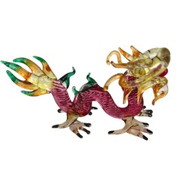 VIE Naturals Hand Blown Glass Sculpture, Dragon