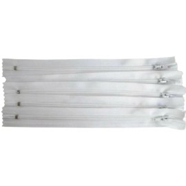 AMIN Wholesale White Nylon Zippers Pack of 100 8" #3 for All Your Crafting Delights