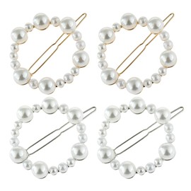 PACKOVE 4pcs Irregular Pearl Hair Clips Luxurious Circle Hairpins for Women and Girls Elegant Hair Accessories for Weddings and Parties