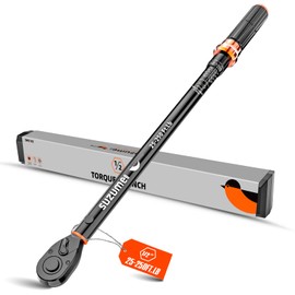 SUZUME Torque Wrench (25-250 Ft. Lb/ 32.5-325 N.m) 72 Tooth Dual-Direction Adjustable Torque Wrench 1/2 Drive with Dual-Scales ±3% High Accuracy 1/2 Torque Wrenches for Trucks