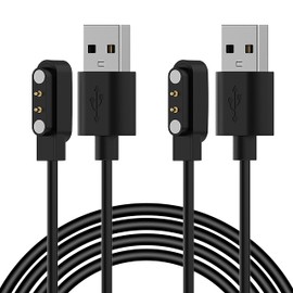 Bicmice Smart Watch Charger for Wyze Letsfit YAMAY VeryFitPro Umidigi SW023 ID205L SW021 ID205U ID205S SW025 Uwatch 3S 3 2 2S Magnetic 2 Pin USB Charging Cable - 2Pack