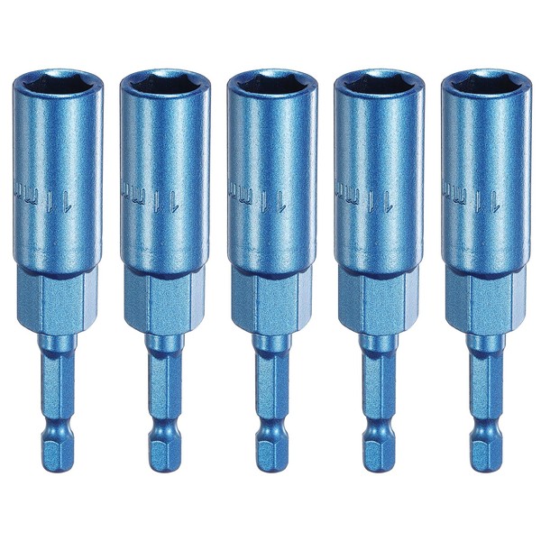 HARFINGTON 5pcs Nut Driver 11mm Hex Drive Socket CR-V Steel