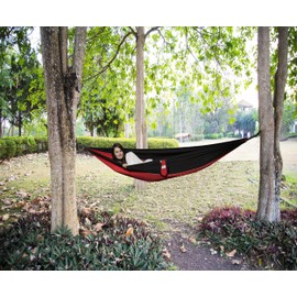 Ledmark Ind. Trail Nylon Hammock for Camping, Outdoors Gear, Backpack, Hiking, Hunting,Backyard, Ultralight, with Carabiners