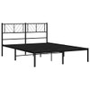 vidaXL Queen Metal Bed Frame with Headboard and Stable Slats,