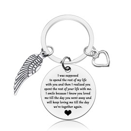 Vadaka Memorial Keyring Loss of Husband Sympathy Gift for Wife Husband Memorial Jewelry Gifts in Memory of Loved One Remembrance Gift Wife Memorial Keyring Sympathy Jewelry Keyring