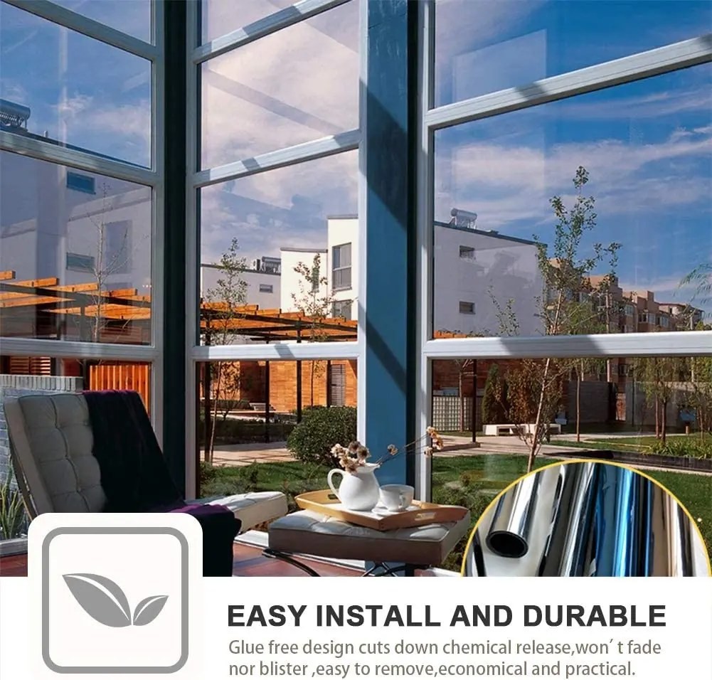 ZenithHome Window Insulation Film – Heat Control and UV Blocking Tint, Home Office Window Privacy