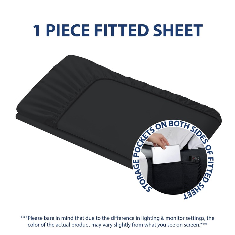 Cathay Home Queen Double-Sided Organizer Pocket Fitted Smart Sheet -