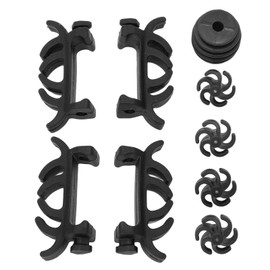 Rubber Shock Absorption Set Bow String Piece Dampening Stabilizer for Composite Pulley Bows Black