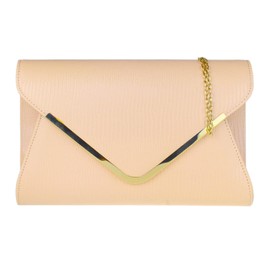 Girly Handbags Oversized Crocodile Style Clutch Bag, Naked
