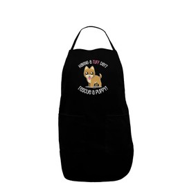 TooLoud Rescue A Puppy Dark Adult Apron - Black - One-Size