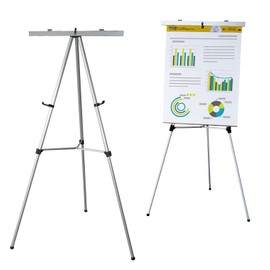Lightweight Aluminum Flip-Chart Presentation Easel, 70 Inches, Silver