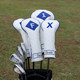 Golf Headcover Set of 4 Pieces/Single Item, Driver Cover, Fairway Wood Cover, Utility Cover, DR/FW/UT, Number Conversion Dug, Waterproof, Premium PU Leather, Golf Club Headcover, Simple Design (DR1 (1