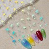 12 Sheets Palm Tree Nail Art Stickers, Holographic Black Gold