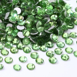 MEIBITE Meibite Light Green Flatback Rhinestones, Glass Rhinestones for Nail Art and Craft, Glue Fix, Loose Crystal Gemstones(Lt.Green, SS30, 288pcs, 6.4-6.6mm)