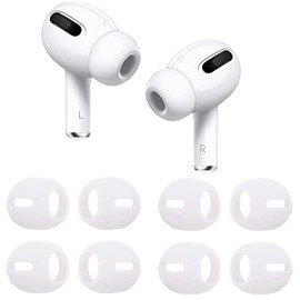 BLLQ Fit in Case AirPod Pro Eartips Covers Anti-Slip Earuds Cover Silicone Compatible with AirPods Pro【 Fit in The Charging Case 】 4 Pairs White w