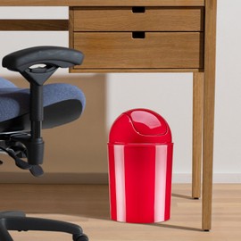 Umbra Mini Waste Can, 1-1/4 Gallon with Swing Lid (Red)
