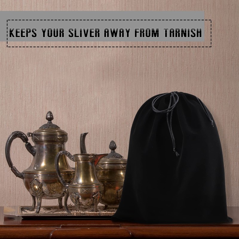 Ferraycle 6 Pcs Silver Storage Bags Anti Tarnish Storage Bag