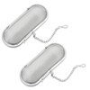 2 Piece Oval Strainer, Tea Strainer with Chain, Stainless Steel