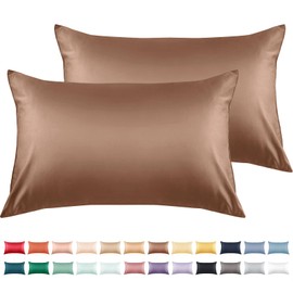 Warmstar 100% Cotton Toddler Pillowcase Set of 2, 600 Thread Count 13x18 Toddler Pillowcases Soft & Breathable, Cotton Travel Pillow Case Cover 13"x 18" with Envelope Closure,Coffee Brown