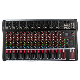 Premium Audio Mixer Sound Board Console, 16 Channel Mixing Console Bluetooth Live Studio Audio DJ Sound Mixer Board Desk System Interface w/USB Drive for Professional and Beginners