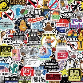 150PCS Classic Funny Sticker, Prank Meme Graffiti Sticker for Water Bottles Cars Motorcycle Bicycle Phone Adults, Waterproof Vinyl Decals
