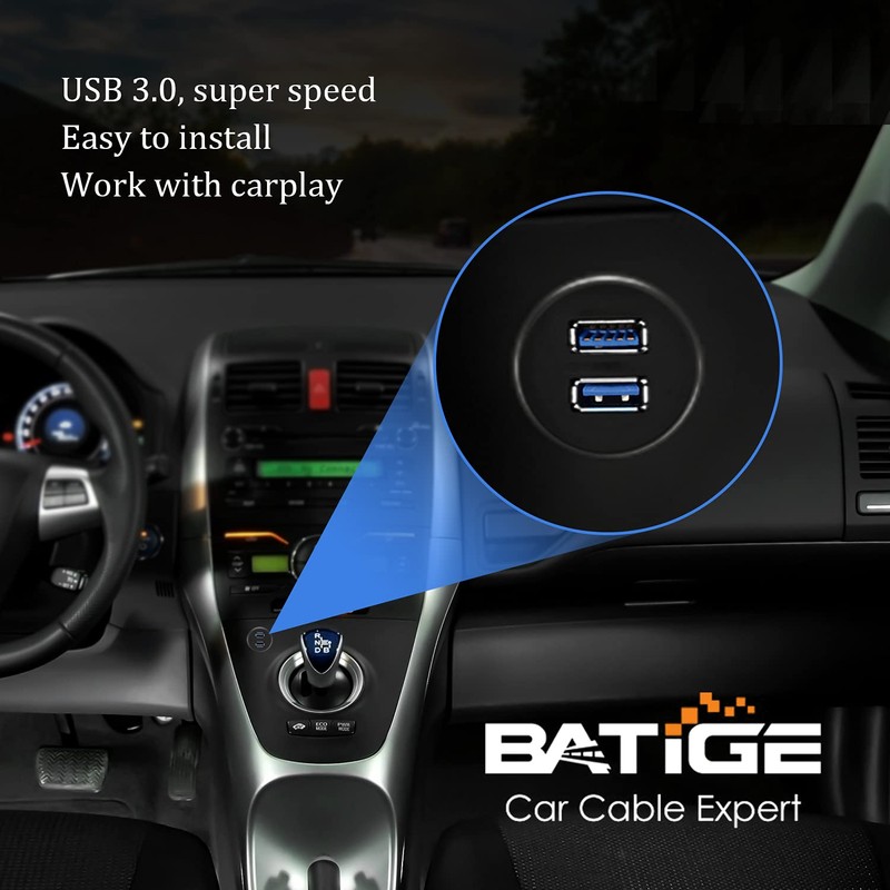 BATIGE 2 Ports Dual USB 3.0 Male to USB 3.0