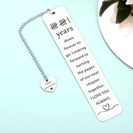 11 Year Anniversary Gifts for Her Him, Steel Anniversary Gifts for Wife Husband, 11th Wedding Anniversary Bookmark for Women Men, Romantic Gifts for Couples, Unique Valentine Christmas Birthday Ideas