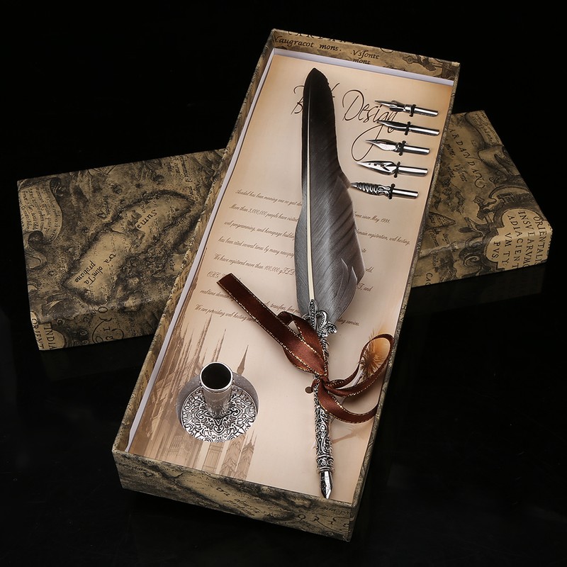 English Calligraphy Feather Dip Quill Pen Writing Set Stationery Gift