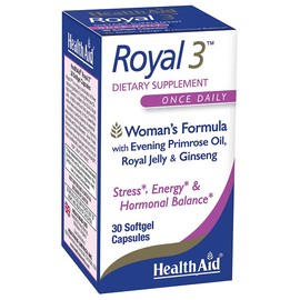 HealthAid Royal 3, with Evening Primrose Oil, Royal Jelly, Ginseng, Once Daily, 30 Capsules
