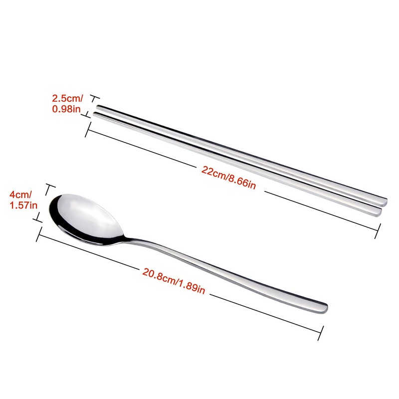 5 Pairs Chopsticks and 5 Spoons Set, YFWOOD 10 Pieces