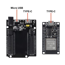 ESP32 ESP-32S WiFi Development Board NodeMCU-32S Microcontroller Processor Integrated with ESP32 Development Board GPIO Breakout Board 30Pin Type-C Micro USB Dual Interface ESP32 Shield 30P
