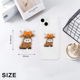 Yuibthr Phone Grip Cute 2D Shape Collapsible Expandable, Smartphone Tablet Cell Phone Grip Stand Holder (Highland Cow-31)