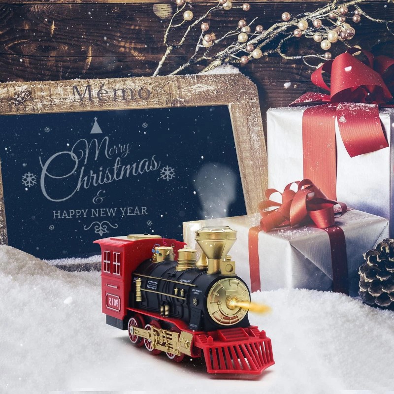 Hot Bee Train Toys Train Steam Locomotive Engine Toy, Smoke,