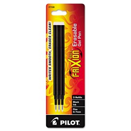 Refill for FriXion Erasable Gel Ink Pen, Black, 3/Pk