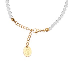 BERGERLIN Genuine Natural Stone Necklace with 925 Sterling Silver Pearl or Gold-Plated Pearl - Filigree Chain with Clasp and Certification of Authenticity, Pearl, Pearl