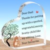 AMZQ Dad Gifts Dear Dad Heart Shaped Plaque Present Dad