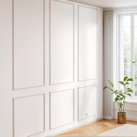 Self-Adhesive 3D Wall Panels Pre-Cut Wall Molding 6Set Wainscoting Panels for Easy & Quick Room Makeover Accent Wall Decor for Living Room, Bedroom, Office