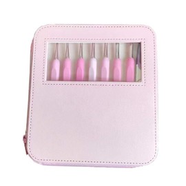 Crochet Hook Set Needles Stitches Knitting Craft Case Crochet Set Weave Yarn Set 8 Sizes Crochet Hook Set Size 2.5mm to 6mm Knitting Needles and Complete Accessories Soft Handles Ergonomic Grip Crochet Hooks(Color : Pink)