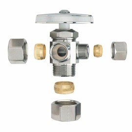 GULUANT Replacement 5/8 Inch Comp x 3/8 Inch Comp x 1/4 Inch Comp Multi Turn Brass Angle Stop Valve for PrimeX 82010