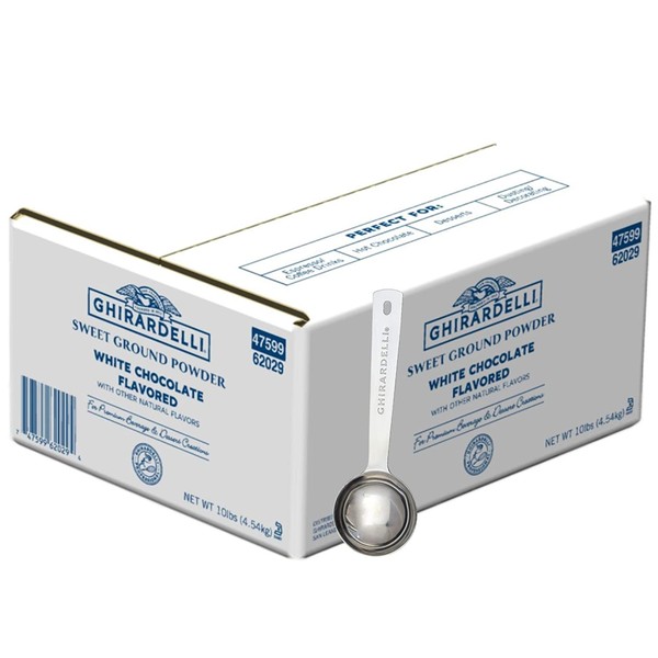 Ghirardelli - Sweet Ground White Chocolate Flavored Gourmet Powder Beverage Mix, 10 Pound Box - with Limited Edition Measuring Spoon